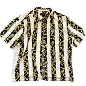 BAROQUE GOLD by Drill Clothing Co - Mens S/S 3X Chain/Medallion Print Shirt